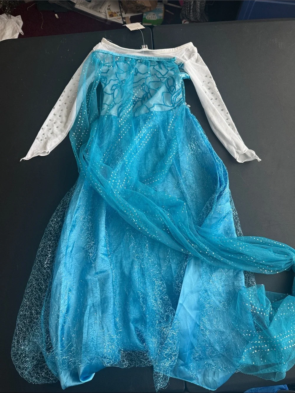 Girls Blue Princess Costume Dress with Embellished Bodice